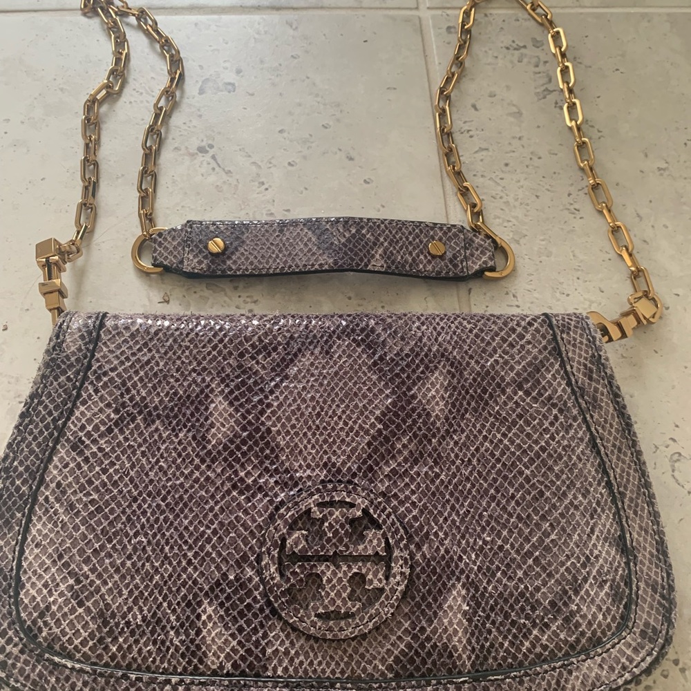Tory Burch snakeskin purse clutch
